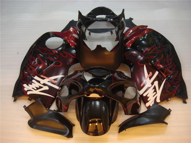 1996-2007 Black Red Flame Suzuki GSXR 1300 Hayabusa Motorbike Fairing Canada