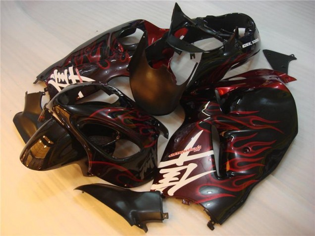 1996-2007 Black Red Flame Suzuki GSXR 1300 Hayabusa Motorbike Fairing Canada