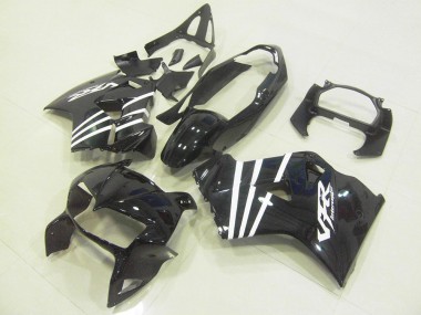 1998-2001 Black White Stripe Honda VFR800 Motorcycle Fairings Kit Canada