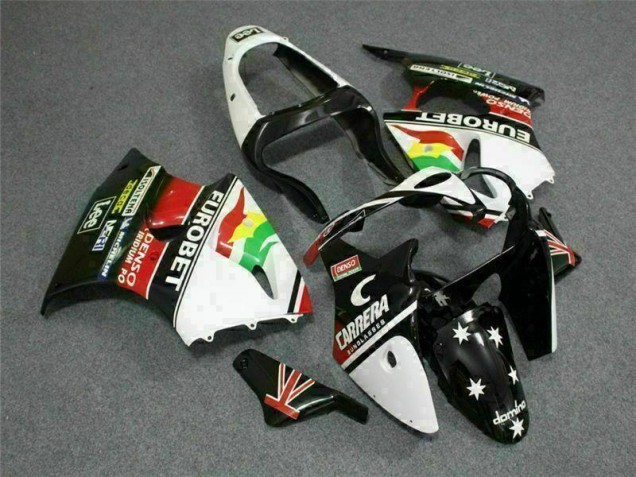 2000-2002 Black White Eurobet Kawasaki ZX6R Bike Fairing Canada