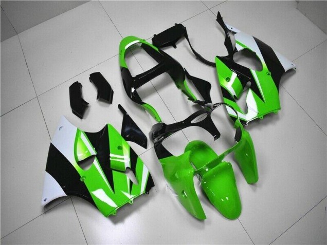 2000-2002 Green White Black Kawasaki ZX6R Bike Fairing Kit Canada