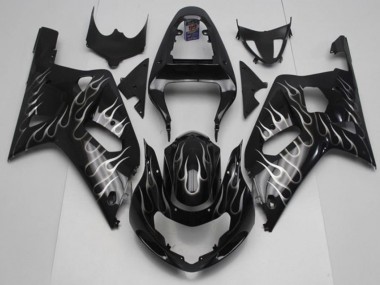 2001-2003 Black White Flame Suzuki GSXR 600/750 Motorcycle Fairing Kits Canada