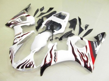 2003-2005 White and Flame Yamaha YZF R6 Bike Fairing Canada