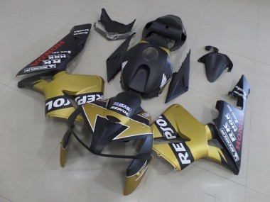 ABS 2005-2006 Black Gold Repsol Honda CBR600RR Motorcycle Fairings Kit Canada