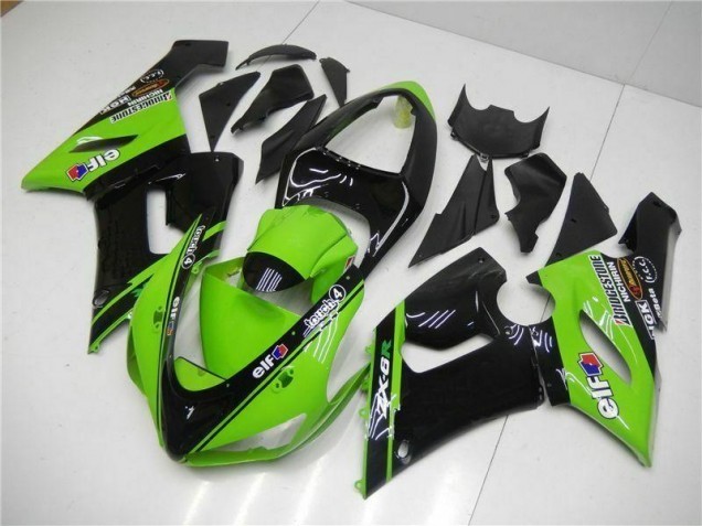 2005-2006 Green Kawasaki ZX6R Motorcycle Fairings Kit Canada