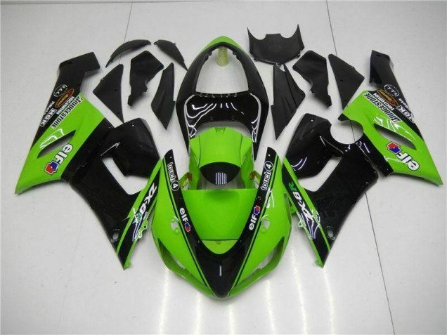 2005-2006 Green Kawasaki ZX6R Motorcycle Fairings Kit Canada