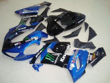 2005-2006 Blue Monster Kawasaki ZX6R Moto Fairings Canada