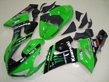 2005-2006 Green Monster Kawasaki ZX6R Motorcycle Fairing Kit Canada