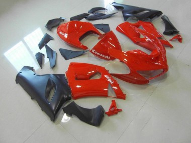 2005-2006 Red and Matte Black Kawasaki ZX6R Bike Fairings Canada