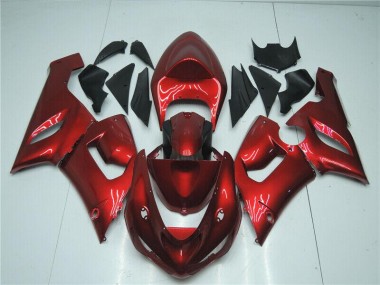 2005-2006 Candy Red Kawasaki ZX6R Motorcycle Fairing Kits Canada