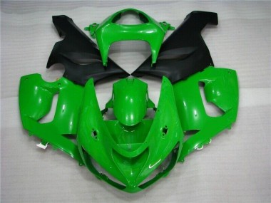 2005-2006 Green Matte Black Kawasaki ZX6R Motorcycle Fairing Canada