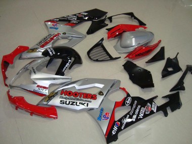 2005-2006 Silver and Red Suzuki GSXR 1000 Motorcycle Fairings Kits Canada