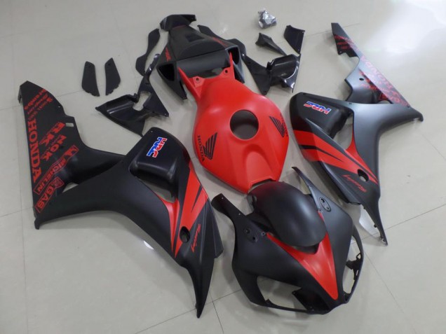 ABS 2006-2007 Red and Matte Black Honda CBR1000RR Motor Fairings Canada