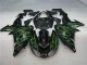 2006-2007 Black Green Flame Kawasaki ZX10R Motorcycle Fairing Canada