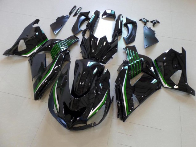 2006-2011 Glossy Black with Green Line Kawasaki ZX14R ZZR1400 Motor Bike Fairings Canada