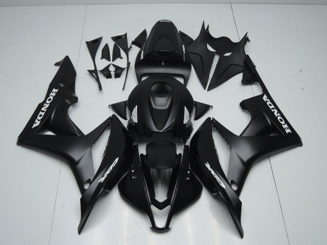 ABS 2007-2008 Matte Black with White Sticker Honda CBR600RR Motorcycle Fairings Kit Canada