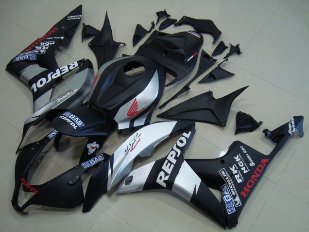 ABS 2007-2008 Matte Black Silver Repsol Honda CBR600RR Motor Bike Fairings Canada