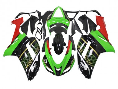 2007-2008 Green Black Kawasaki ZX6R Motorcycle Fairing Kit Canada