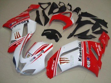 2007-2008 Red and White Kawasaki ZX6R Bike Fairing Canada