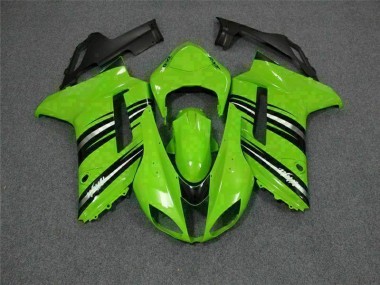 2007-2008 Green Black Kawasaki ZX6R Motorcycle Fairings Kit Canada