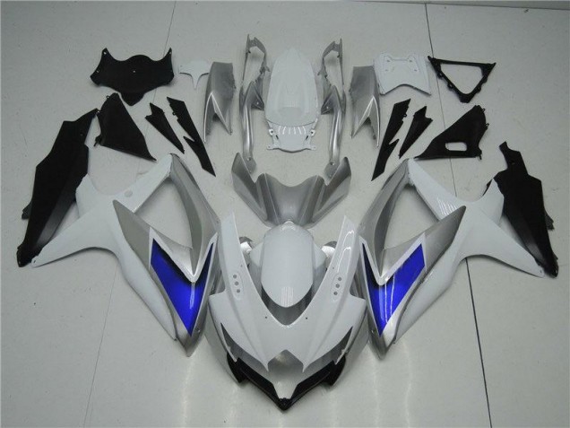 2008-2010 White Silver Blue Suzuki GSXR 600/750 Motorcycle Fairings Kit Canada