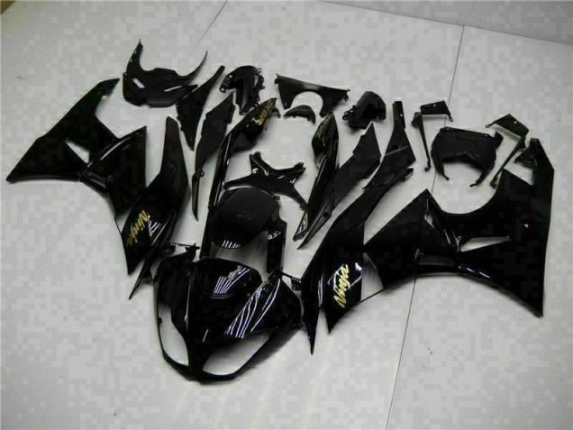 2009-2012 Black Gold Ninja Kawasaki ZX6R Motorcycle Replacement Fairings Canada