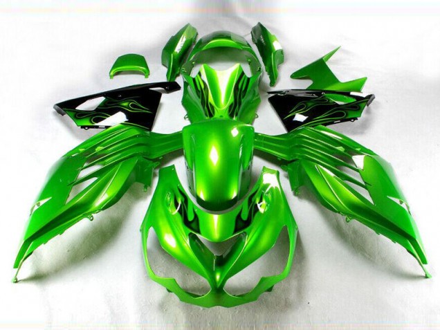 2012-2021 Green Black Kawasaki ZX14R ZZR1400 Motorcycle Fairings Kit Canada