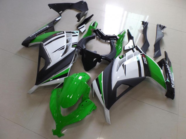 ABS 2013-2016 Green Black and White Kawasaki ZX300R Motorcycle Fairing Canada