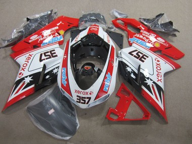 ABS 2007-2014 Red White Xerox 357 Ducati 1098 Moto Fairings Canada