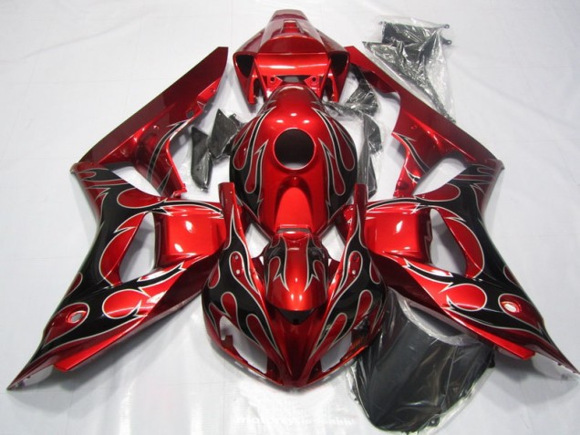 2006-2007 Red Black Flame Honda CBR1000RR Replacement Fairings Canada