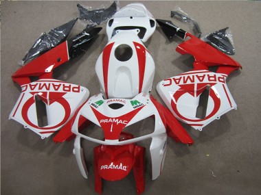 ABS 2005-2006 Red White PRAMAC Honda CBR600RR Bike Fairing Kit Canada