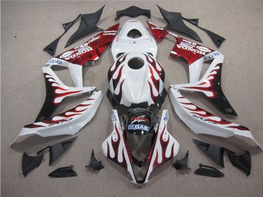 ABS 2007-2008 White Red Flame SHARK Honda CBR600RR Replacement Motorcycle Fairings Canada