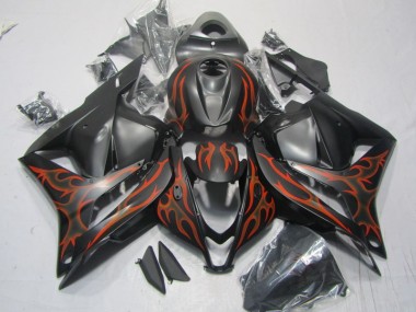 ABS 2009-2012 Black Orange Flame Honda CBR600RR Motorcylce Fairings Canada