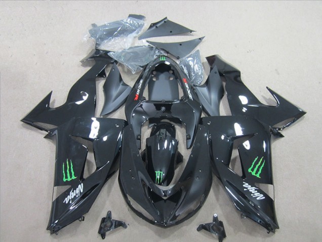 2006-2007 Black Green Monster Ninja Kawasaki ZX10R Motorcycle Fairings Kit Canada