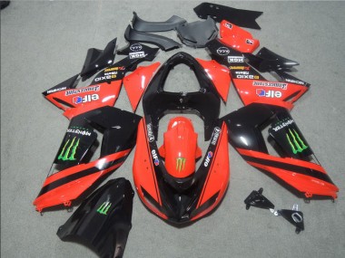 2006-2007 Black Red Touch4 Monster Kawasaki ZX10R Motorbike Fairing Canada