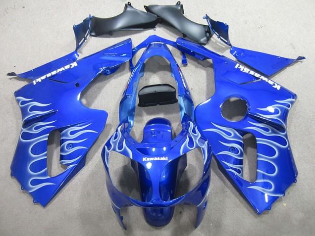 2002-2006 Blue White Flame Kawasaki ZX12R Motorbike Fairing Kits Canada