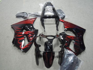 2000-2002 Black Red Flame Kawasaki ZX6R Motorbike Fairing Kits Canada