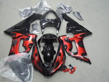 2005-2006 Black Red Kawasaki ZX6R Motorcycle Fairings Canada