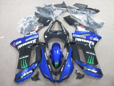 2007-2008 Black Blue Green Monster Kawasaki ZX6R Bike Fairings Canada