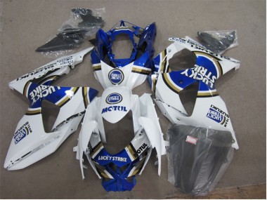 2009-2016 White Lucky Strike Blue Motul Suzuki GSXR1000 Motorcylce Fairings Canada