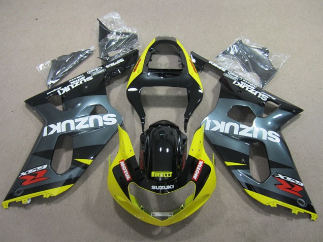 2001-2003 Black Yellow Motul Suzuki GSXR600 Motor Fairings Canada