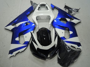 2001-2003 White Blue Suzuki GSXR600 Motorcycle Fairing Kit Canada