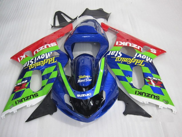 2001-2003 Blue Green Red Telefumia Movistar Suzuki GSXR600 Motorbike Fairing Canada