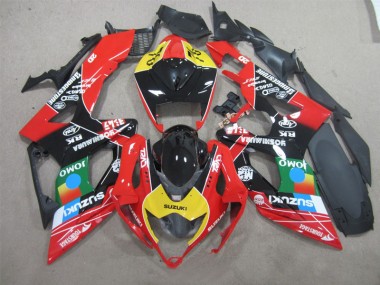 2006-2007 Black Red Yellow Jomo Suzuki GSXR600 Bike Fairings Canada