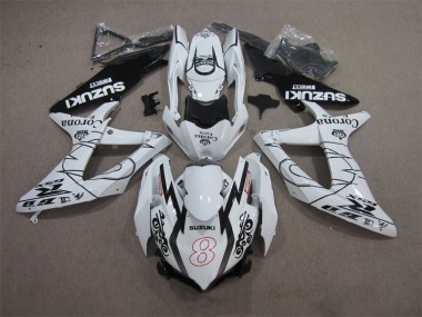 2008-2010 White Black Corona Extra Motul 8 Suzuki GSXR600 Replacement Motorcycle Fairings Canada