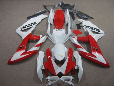 2008-2010 White Red Suzuki GSXR600 Motorcyle Fairings Canada