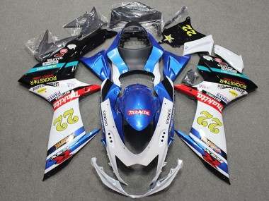 2011-2021 Blue White Red Rockstar 22 Suzuki GSXR600 Bike Fairing Kit Canada