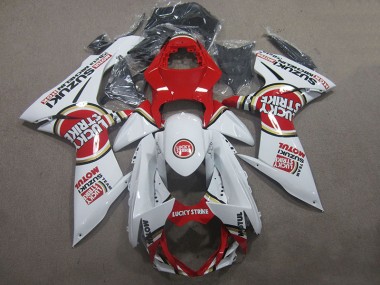 2011-2021 White Lucky Strike Red Motul Suzuki GSXR600 Motorcycle Fairings Kits Canada