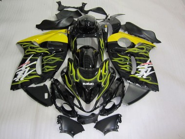 2008-2019 Black Yellow Flame Suzuki GSXR1300 Hayabusa Motorcycle Fairing Kits Canada