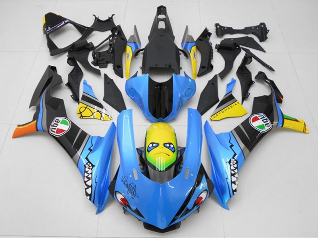 2015-2019 Blue Yellow Shark Yamaha YZF R1 Motorcycle Replacement Fairings Canada